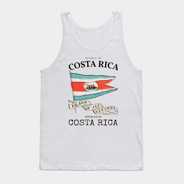 Antique Flag of Costa Rica Tank Top by KewaleeTee